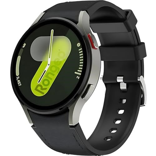 Rongep Samsung ile Uyumlu Deri Görünümlü Hibrit 20mm Silikon Kordon Galaxy Watch 7/6/5/4 Serisi için Galaxy Watch 7 Kordon (40mm/44mm) Watch 6/4 Clas - Seçenekler: Siyah, Kahverengi, Turuncu, Wine Red