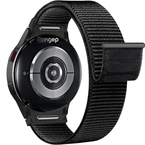 Rongep Samsung ile Uyumlu Yeni Nesil Bağlantı Hasırlı Kumaş Kordon Galaxy Watch 7/6/5/4 Serisi için Galaxy Watch 7 Kordon (40mm/44m - Seçenekler: Black, Canary, Khaki, Orange, Reef, Scuba Black, White