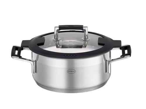 RÖSLE Silence Pro Kısa Tencere 91959 - Paslanmaz Çelik 20 cm, Kapasite 2.9 Lt, Taze Makarna, Buğulanmış Sebzeler veya Sıcak Çorbalar Ge - Seçenekler: Ø 20 cm, 5-teilig, 7.9 inches, Ø 16 cm, Ø 24 cm...