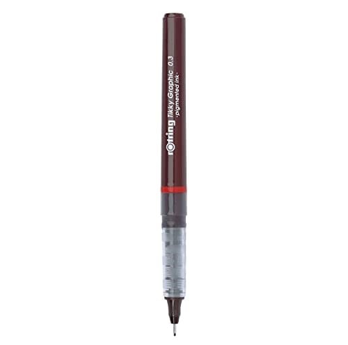 rOtring 1904753 Tikky Grafik Fiber Uçlu Kalem, Siyah Mürekkep, Kahverengi Gövde, 0.3 mm - Bedenler: 0.1 Mm, 0.2 Mm, 0.3 Mm, 0.5 Mm, 0.4 Mm, 0.7 Mm, 0.8 Mm