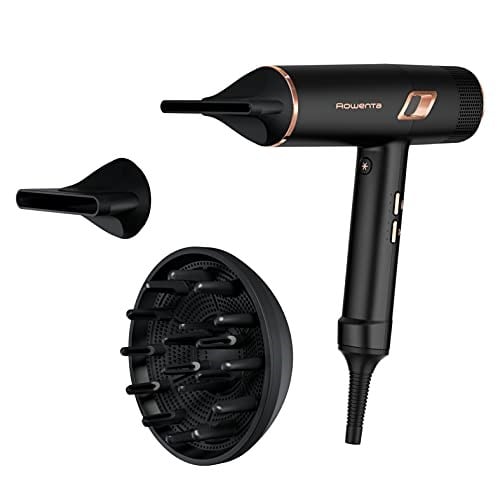 Rowenta CV9920 Ultimate Experience Maestria saç kurutma makinesi, 2000 Watt, 6 ayar, ultra hafif, uzun parlaklık, soğuk hava düğmesi, 5 mm + 9 mm konsantre, hacim difüzörü, siyah/bakır