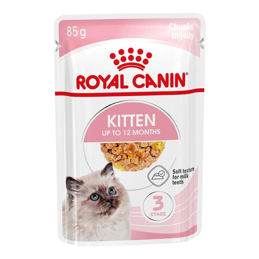 Royal Canin Kitten Jelly Pouch Yaş Mama, Yavru Kedi, 85 G x 12 Adet - Seçenekler: 1.02 kg (12 Count), 2.04 kg (24 Count), 0.4 kg, 2 kg, 4 kg...