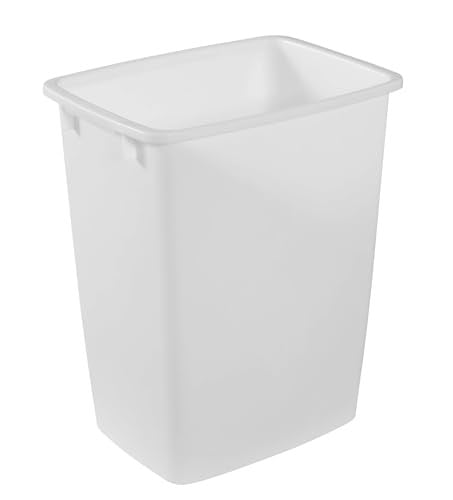Rubbermaid Küçük Mutfak Banyo Çöp Kovası, Lavabo Altı Çöp Sepeti, Plastik, Beyaz, 9 Galon