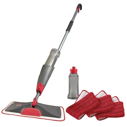 Rubbermaid Mikrofiber Ortaya Çıkarma Sprey Paspas Zemin Temizleme Seti, 3 Mikrofiber Islak Pedli, Islak ve Kuru Kullanım için 1 Çözüm Doldurulabilir Şişeler, Yıkanabilir ve Yeniden Kullanılabilir