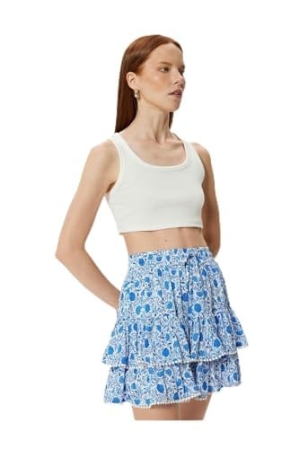 Ruffle Floral Mini Skirt