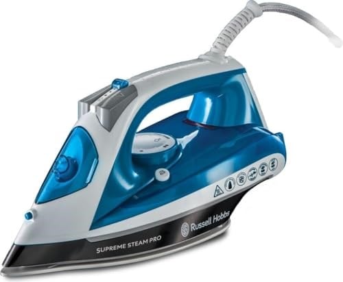 Russell Hobbs 23971 – 56 Supreme Steam Pro Buharlı Ütü, Seramik-Buegelsohle, Ekstra-Şok Buhar Çıkışı:, 2600 Watt, Mavi/Beyaz