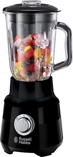 Russell Hobbs 24722-56 blender [1,5 l cam kap] mat siyah (güçlü 0.9PS motor, darbe/buz kırma fonksiyonu, paslanmaz çelik bıçak, BPA içe - Seçenekler: Blender, Tek, El mikseri, tek, Entsafter Weixdf...