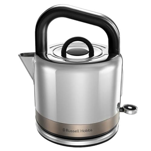 Russell Hobbs Distinctions 26422-70 su ısıtıcısı [1,5 l] paslanmaz çelik titanyum (hızlı pişirme fonksiyonu, çıkarılabilir kireç filtresi, optimize edilmiş dökme ağzı, dış su seviyesi göstergesi) çay