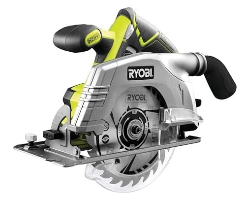 RYOBI 18 V ONE+ Akülü Daire Testere R18CS-0 (Delik Çapı 16 mm, Kesme Derinliği 52 mm'ye kadar, Rölanti Devri 4700 dev/dak, Aletsiz, Derinlik/Eğim Ayarı, Testere Bıçağı Dahil, Akü ve Şarj Cihazı Dahil