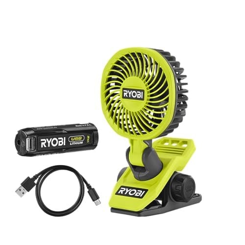 RYOBI 4 V USB-LITHIUM RCF4-120G, 325°C döndürülebilir ve 180°C döndürülebilir başlık, 1 x 4 V 2,0 Ah pil ve USB-C şarj kablosu dahil