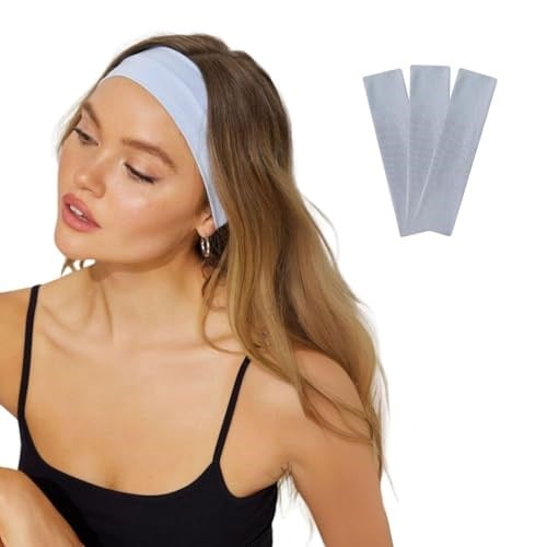 Saç Bandı 3lü Kadın Erkek Spor Elastik Kaymaz İnce Esnek Likralı Pamuk Kadın Saç Bandı Bandana Unisex Fitness Makyaj Cilt Yüz Yoga Pilates Bisiklet Koşu Sporcu Saç Bandı Seti