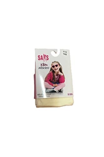 SAKS Saks 3 Adet Beyaz Renk Mikro 50 Çocuk Külotlu Çorap Beyaz 7-9 Yaş