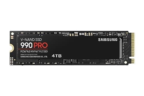 Samsung 990 PRO NVMe M.2 SSD, 4 TB, PCIe 4.0, 7.450 MB/s okuma, 6.900 MB/s yazma, dahili SSD, oyun ve video düzenleme için, MZ-V9P4T0BW