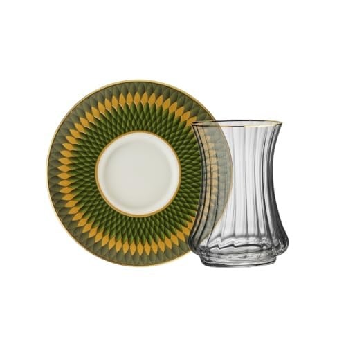 Sandro Moreno 1453 Farfar Gold 12 Parça Altı Kişilik Çay Seti 110 ml