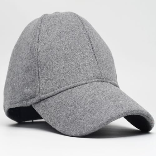 Şapkadan Unisex Gri Kaşe Kumaş Kışlık Kep Şapka