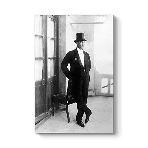 Şapkalı ve Papyonlu Atatürk Tablosu 50 x 75