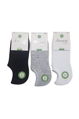 SARA DONNA Sara Donna 12 Çift Gri Renk Dikişsiz Bambu Sneaker Görünmez Çorap Gri 36-40