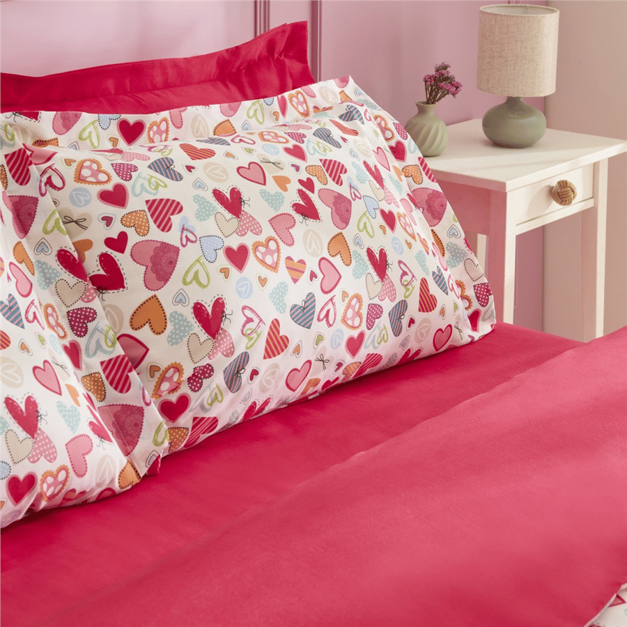 Sarah Anderson Amour Glow Kalp Desenli Nevresim Takımı Multicolour