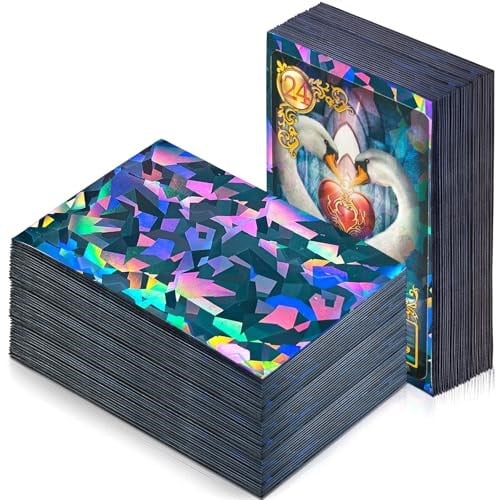 Sayglossy 200 adet holografik kart kollu mat siyah kart koruyucu kollu ticaret kartları oyun kartları fotoğraf kartları spor kartları