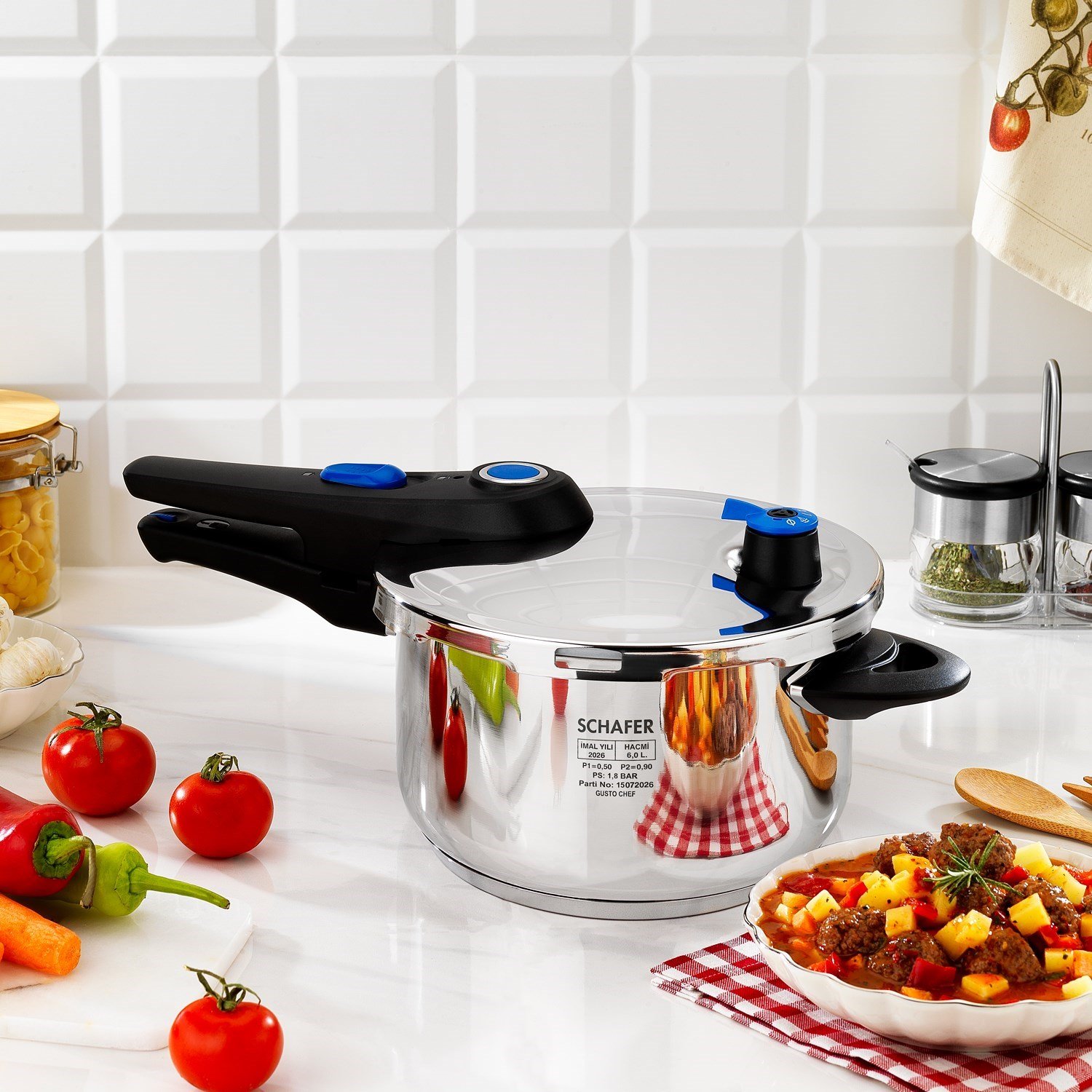 Schafer Gusto Chef 6 L Düdüklü Tencere-Inox