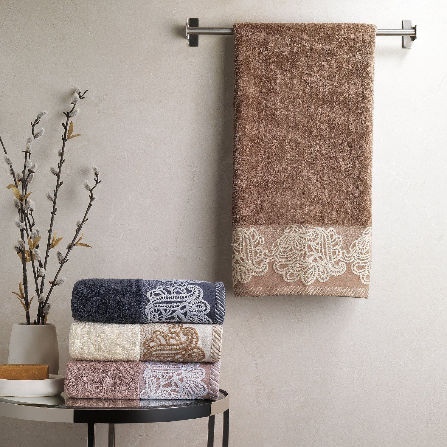 Schafer Home Lace Havlu 50x90 cm 1 Parça-Kahverengi