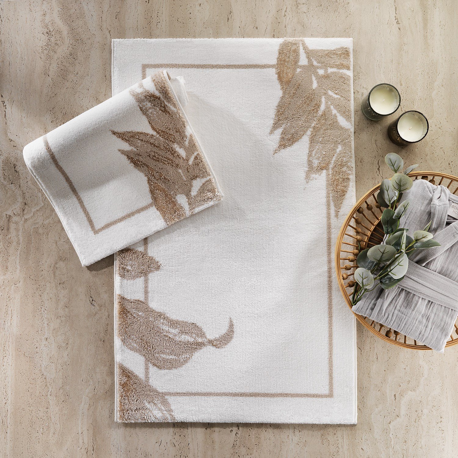 Schafer Home Leafy 2 li Banyo Paspası-Gold