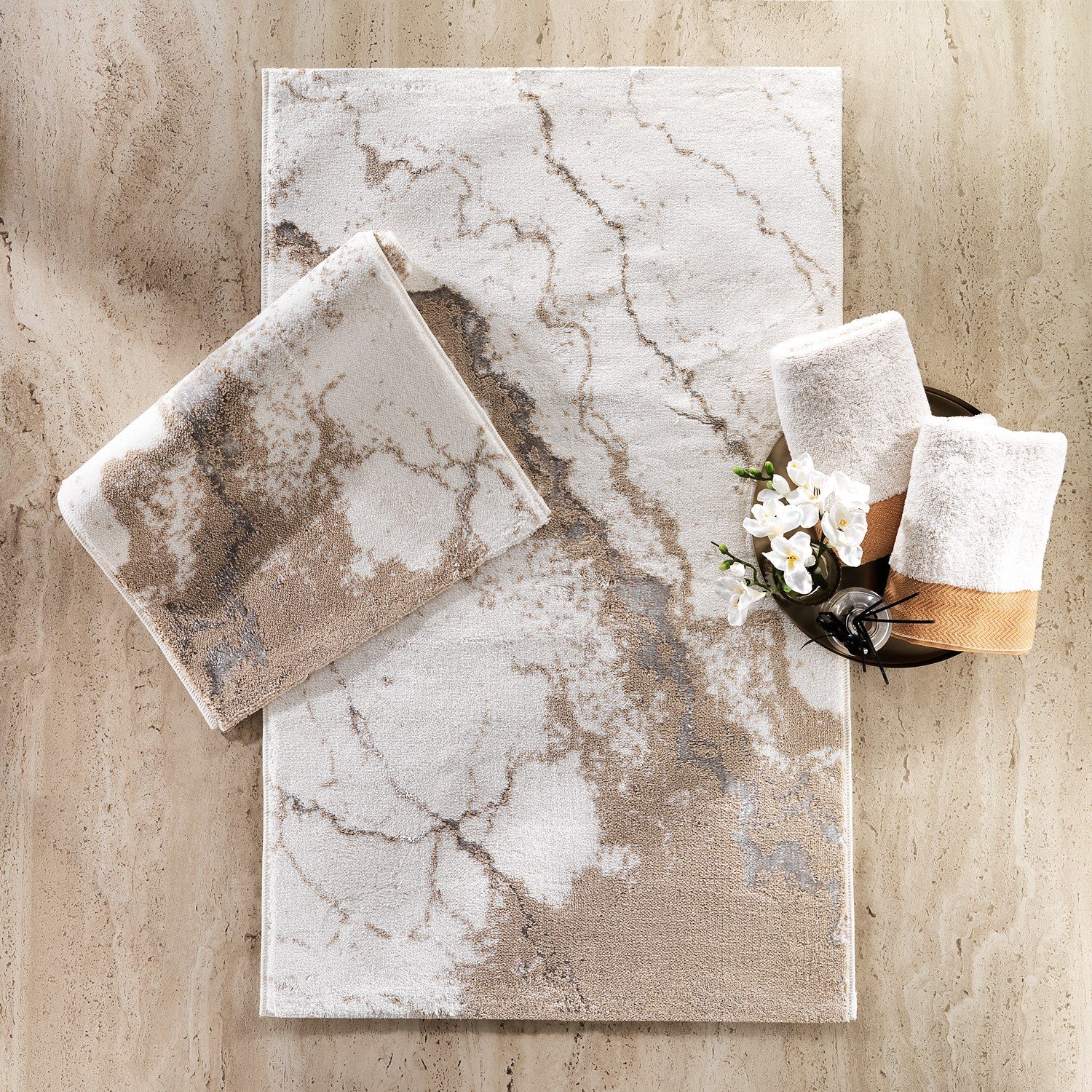 Schafer Home Retro 2 li Banyo Paspası-Bej