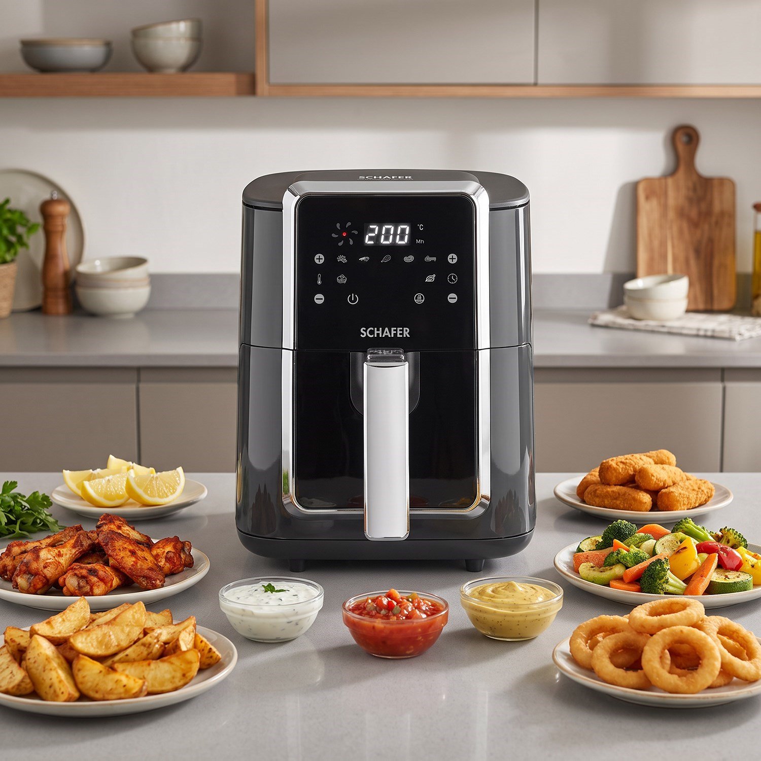 Schafer Thermochef Elegance 4,5 Litre Airfryer/Sıcak Hava Fritözü-Antrasit