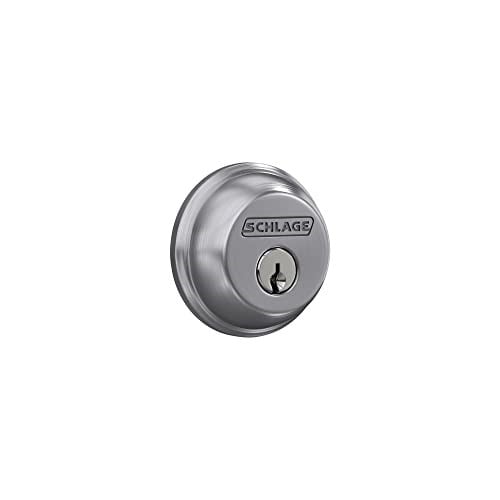 SCHLAGE B60N626 Standart Süsleme Anahtarlı 1 Taraflı Kilit Cıvatası, En Yüksek Konut Güvenliği, Saten Krom