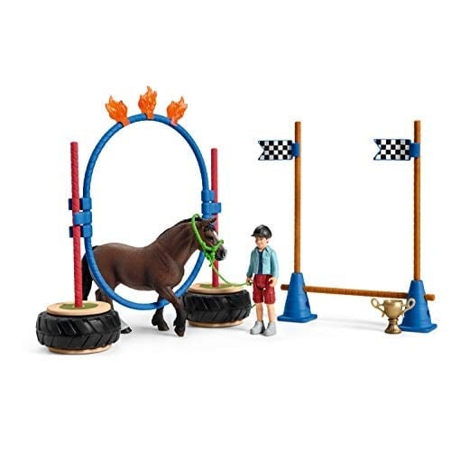 SCHLEICH 42482 Pony Yarış seti Oyuncak Figürü, Çok Renkli