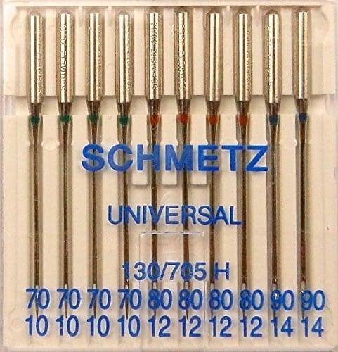 SCHMETZ Dikiş makinesi iğneleri: 10 evrensel iğne, standart iğne, iğne kalınlığı 70/10-90/14, dikiş seti, 130/705 H, her standart ev dikiş makinesinde kullanılabilir