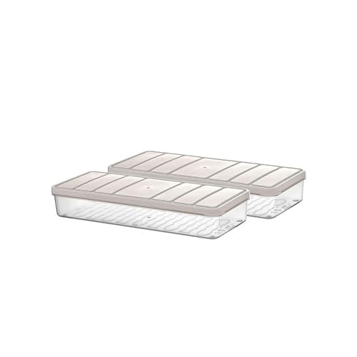 Selka Home - Nora 2'li 1.2 Litre Küçük Boy Ekru Saklama Kabı