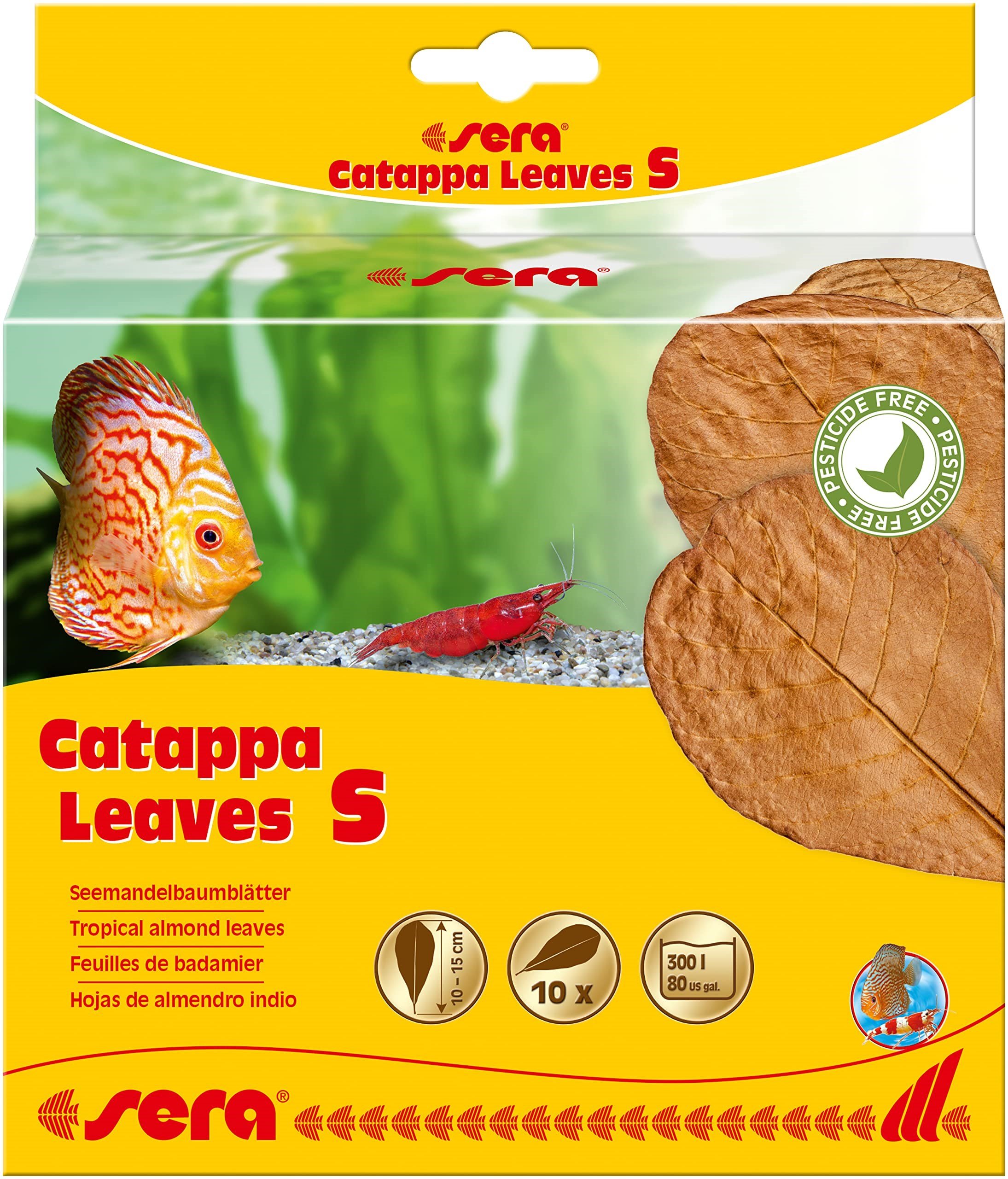 sera Catappa Leaves S 10-15 cm (10 adet) - Doğal su arıtımı için deniz badem ağacı yaprakları