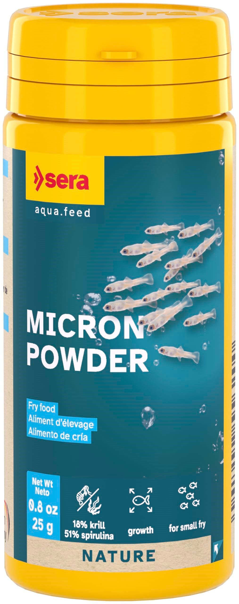 sera Micron Nature 50 ml (25 g) – Zoo (%18 krill) ve fitoplankton (%51 spirulina), genç balık yemi veya mercan yemi ve midye yemi veya karidesli