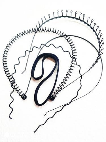 Sermet Süs Dünyası Sporcu Saç Bandı, Zigzag,taç Yaylı,taç Taraklı Taç,düz Tel Taç 5 Li Set Unisex