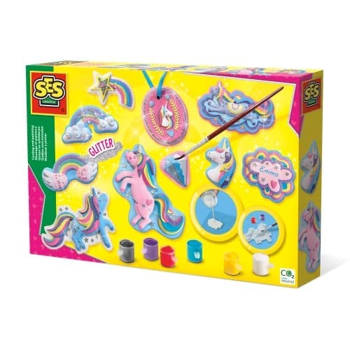 SES Creative Kalıba Dök ve Boya - Unicorn - Simli - Seçenekler: Simli Unicorn, Hayvanlar, Modern, Dinowelt, Tek kişilik...