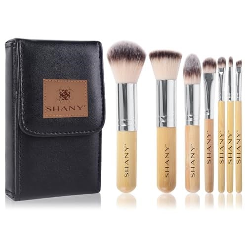 SHANY I love Bamboo - 7 parça Petite Pro Bambu fırça seti, taşıma çantalı