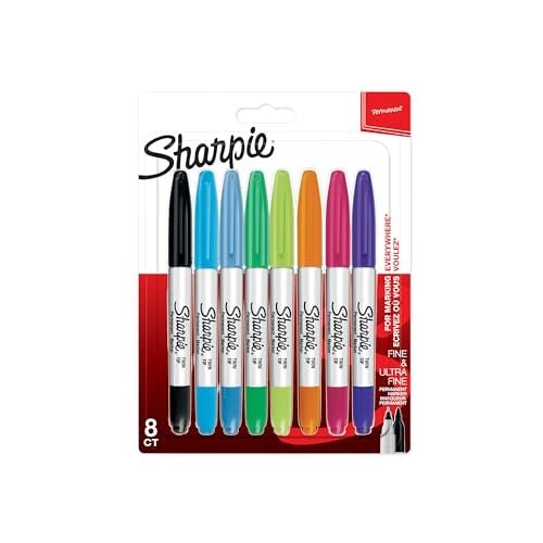Sharpie Twin Tip Permanent Markör, 8'li Karışık Paket