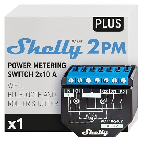 Shelly Plus 2PM | WLAN 2 kanallı akıllı röle şalteri | güç tüketimi ölçümü, ev otomasyonu | Google Home Alexa aksesuarı | iOS Android uygulaması