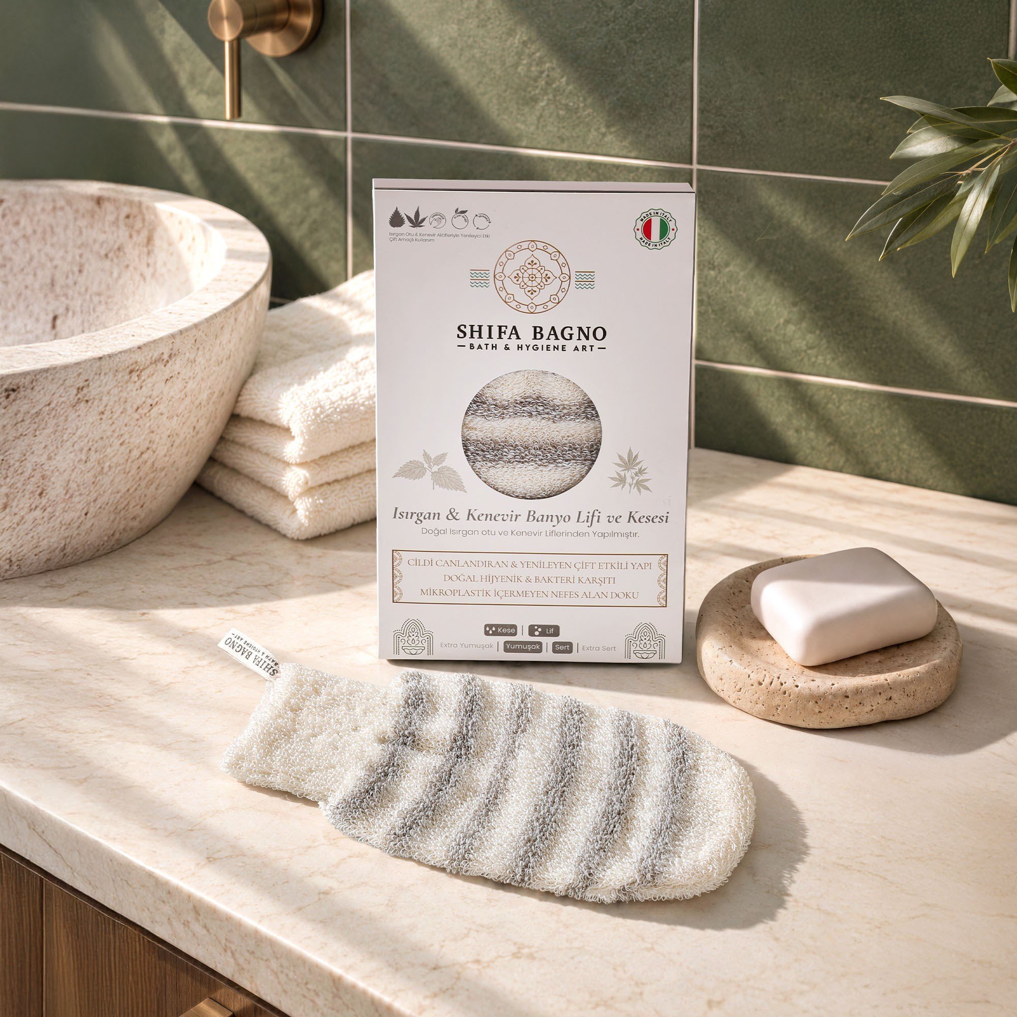 Shifa Bagno Isırgan & Kenevir Banyo Lifi ve Kesesi