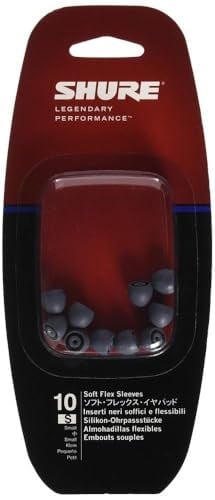 Shure EASFX1 Gri Yumuşak Esnek Kılıflar, Küçük, 10'lu Paket (5 Çift), E1, E3, E4, E5, SCL3, SCL4, SCL5, SE110, SE210, SE310, SE420, SE530, SE115, SE215, SE315, SE425, SE55 i - Seçenekler: Small, Large