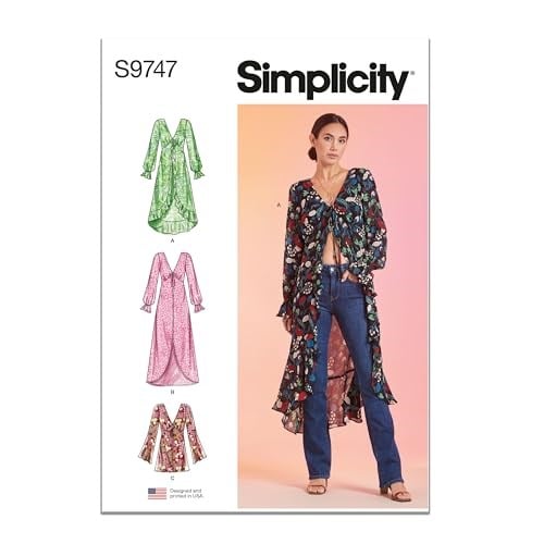 Simplicity Bayan Üst/Yelek Dikiş Deseni, Çok Renkli 2 Parça