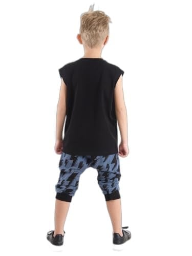 Şimşek Dino Erkek Çocuk T-shirt Kapri Şort Takım