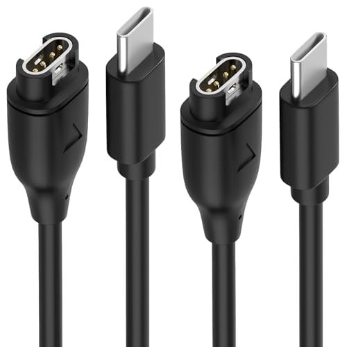 Sinoacc Garmin İzle için USB C Şarj Cihazı Fenix 5 5S 5X Plus 6 6S 6X Pro 7 7S 7X, Forerunner 745 935 945 45 45S Müzik, İçgüdü, Yaklaşım S10 S40 S60 S12 S42 Vívoactive 3 4 4S Venu 2Pack