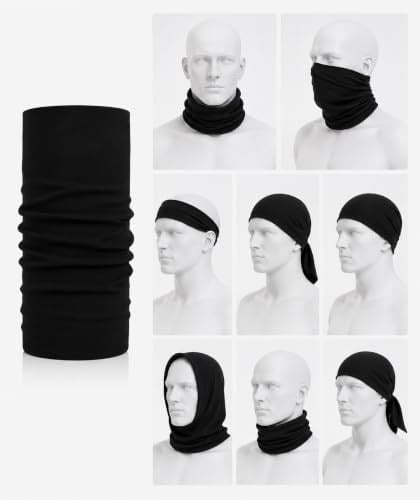 Siyah Boyunluk Bandana Buff Saç Bandı Maske Balaklava Toka