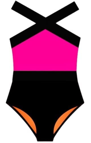 SİYAH-NEON PEMBE KIZ ÇOCUK MAYO DB200703CM