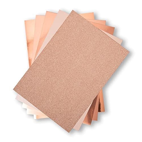 Sizzix Rose Gold Surfacez Zengin Kart Stoğu, 20x29 cm, 50'li Paket