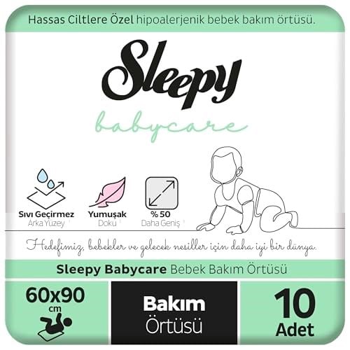 Sleepy Babycare Bebek Bakım Örtüsü 10 Adet - Seçenekler: 10 Ped 2li paket, 60-90 Cm