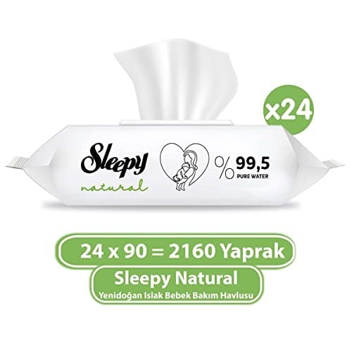Sleepy Natural Yenidoğan Islak Bebek Bakım Havlusu 24X90 Adet