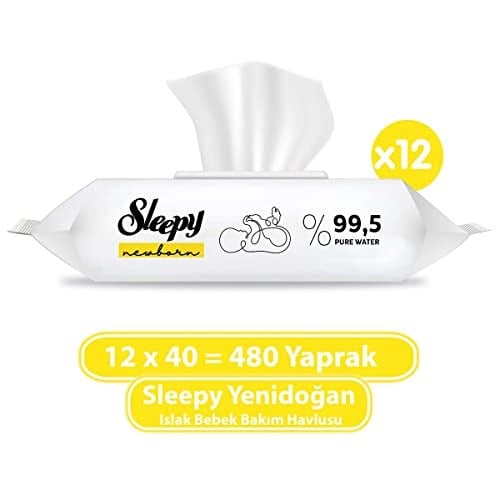 SLEEPY Yenidoğan Havlu 12x40 (480 Yaprak)